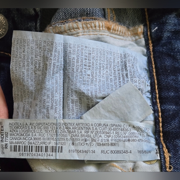 ZARA Flared High Waist Stretch Full Length Blue Jeans NWT - Picture 12 of 13